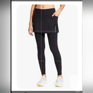 Athleta Be Free 2 In 1 Tight Skirted Leggings M Black Active Leisure Athleisure